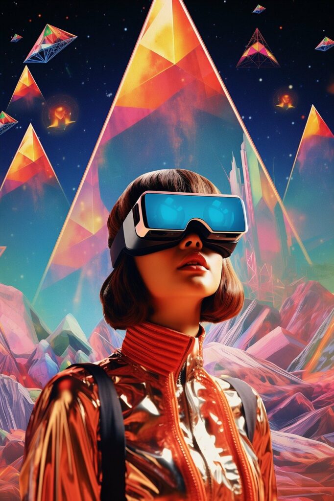 ai generated, woman, virtual reality